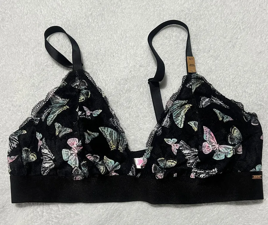 PINK Victoria's Secret Butterfly Wireless Bra Large