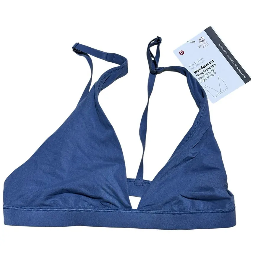 Lululemon wundermost Nulu oasis Blue Triangle Bralette NWT 4