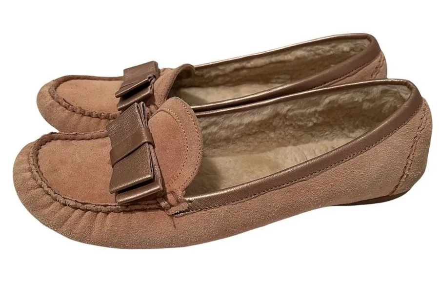 Cole Haan Blush Pink Bow Detail Driving Loafers