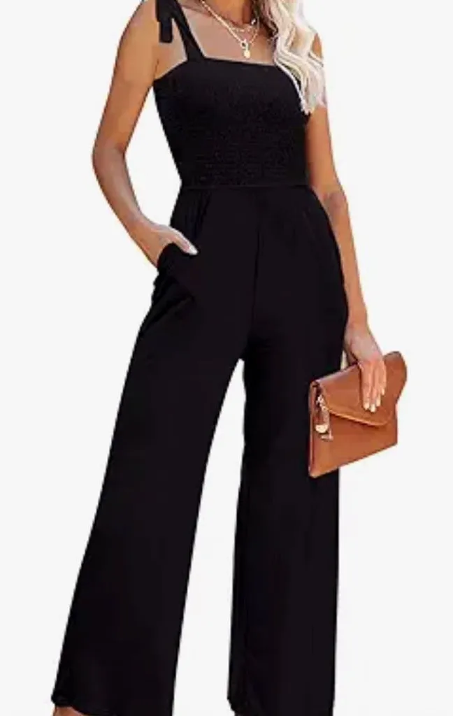 Black Bow Jumpsuit Size M