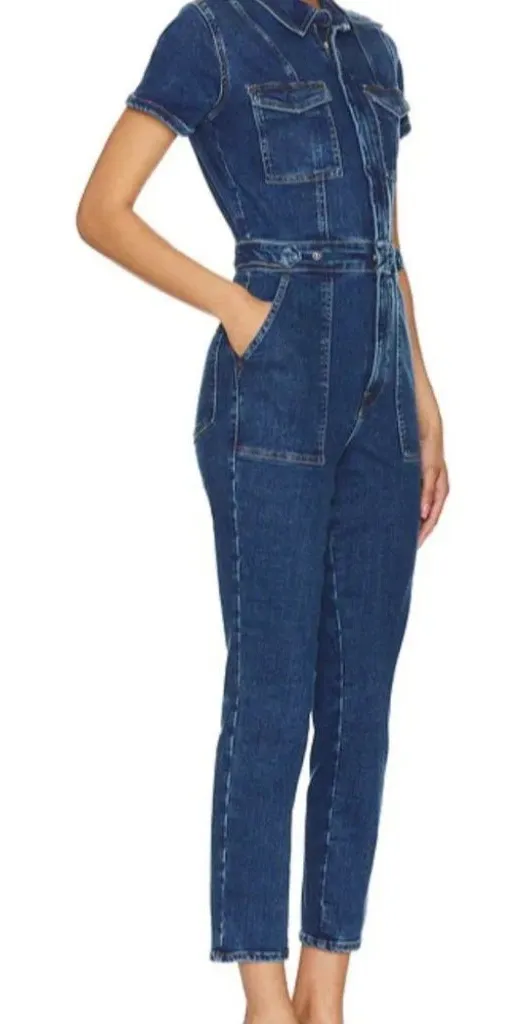 Good American Fit For Success Indigo Denim Jumpsuit Women’s Size small