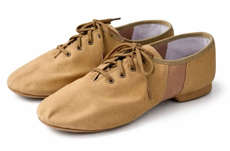 NWT Sansha Tivoli Canvas Tie Jazz Nude Canvas Leather Trim Dance Shoes 9M Tan Size 9