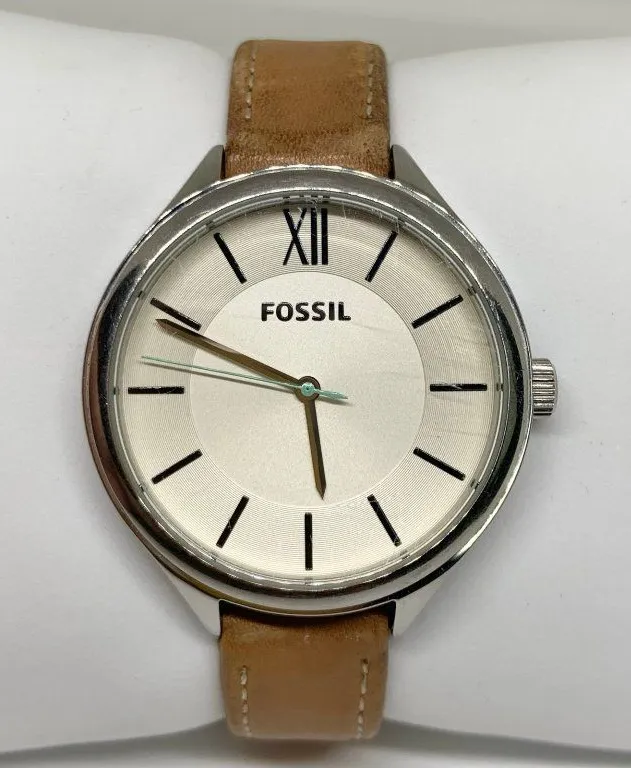 Fossil Suitor women’s watch Bq3083 stainless steel 36mm brown leather running