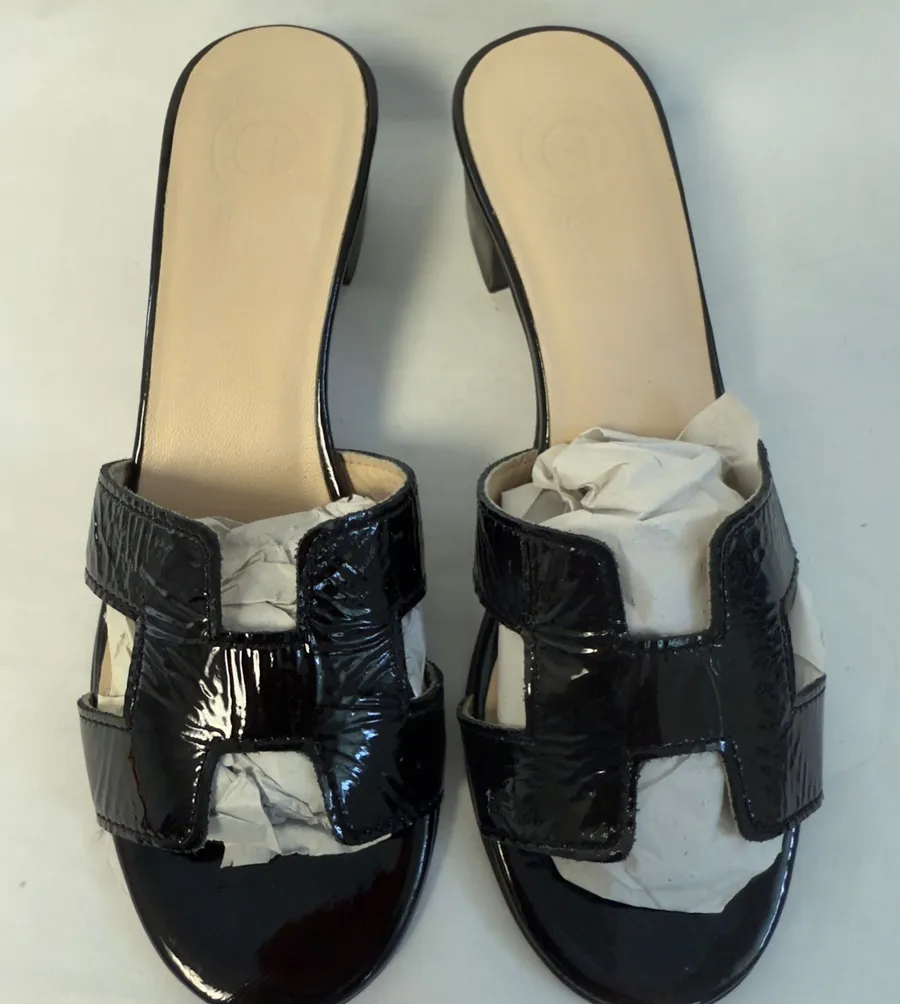 Black Patent Slip