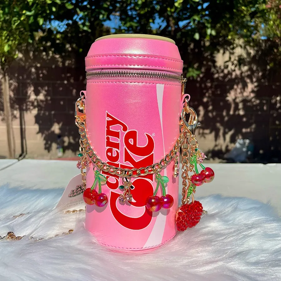🍒New Cherry Coke Purse with Cherry Chain and Cherry Charms Attachments🍒