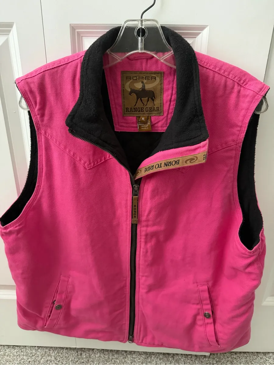 Roper Range Gear Hot Pink Canvas Fleece Vest XL
