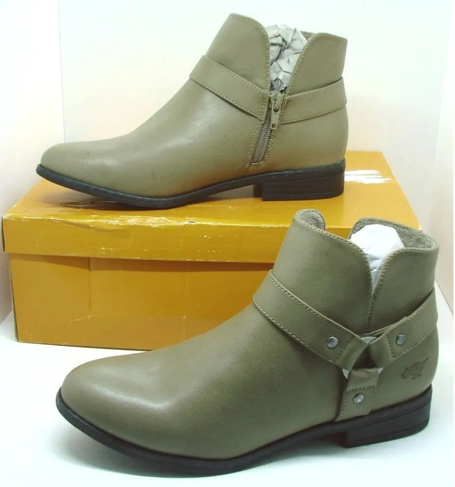 Rocket Dog Womens Mila Montes Pu Pump Ankle Boots Bootie Shoes Taupe Sz 7.5M NIB