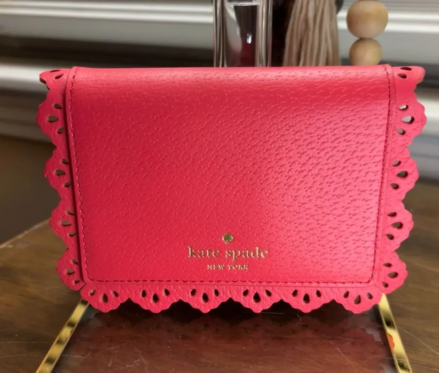 Kate Spade Wallet Leather Pebbled Card Holder