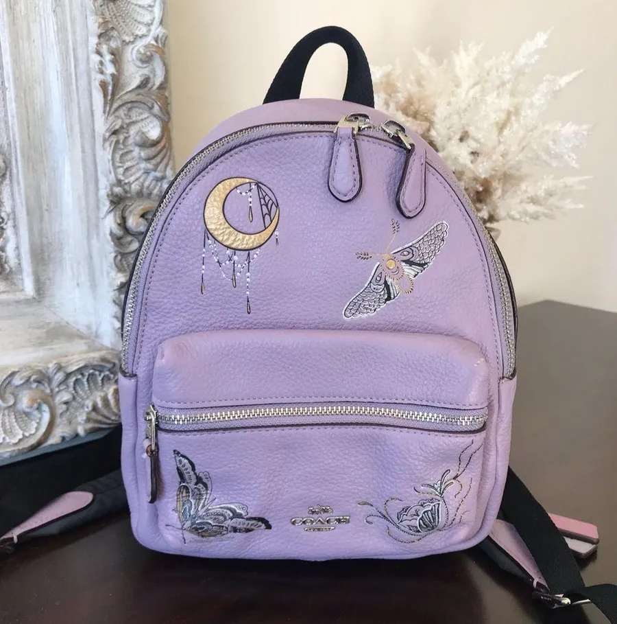 x Chelsea Champlain Leather Mini Charlie Backpack, Lilac Purple, F77899