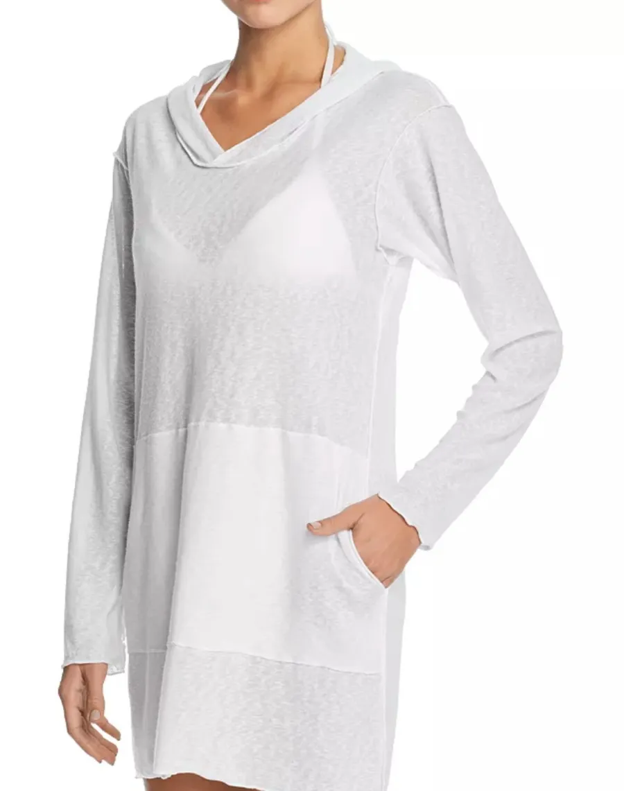 PEIXOTO Hooded Coverup Dress White X