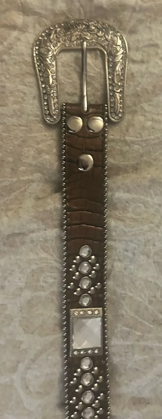 Embellished Brown Croc