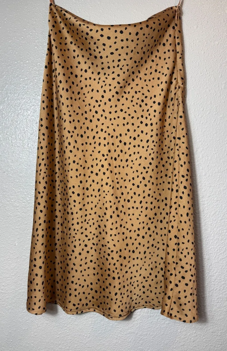 Cotton Candy LA Leopard Print Satin Midi Skirt Size M