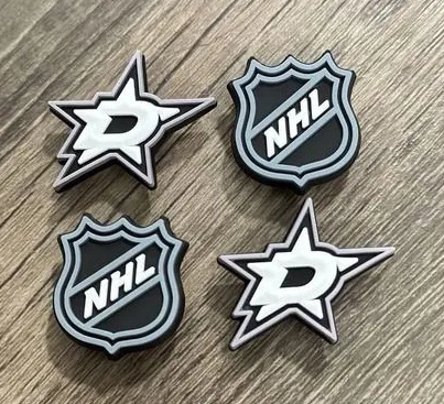 Dallas Stars Hockey Team Charm For Crocs Shoe Charms - 4 Pieces