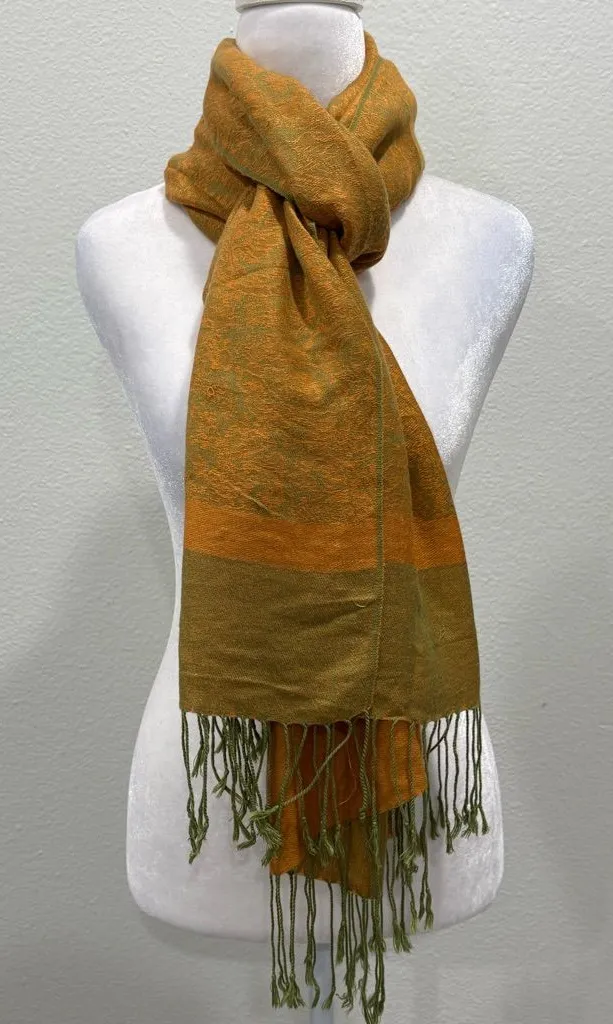 Pashmina Orange and Green Wrap
