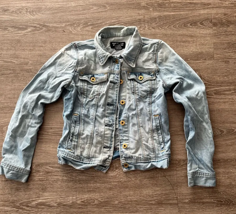 Vintage Polo Jeans Co Ralph Lauren Denim Jacket Womens Small Light Wash Y2K 90s