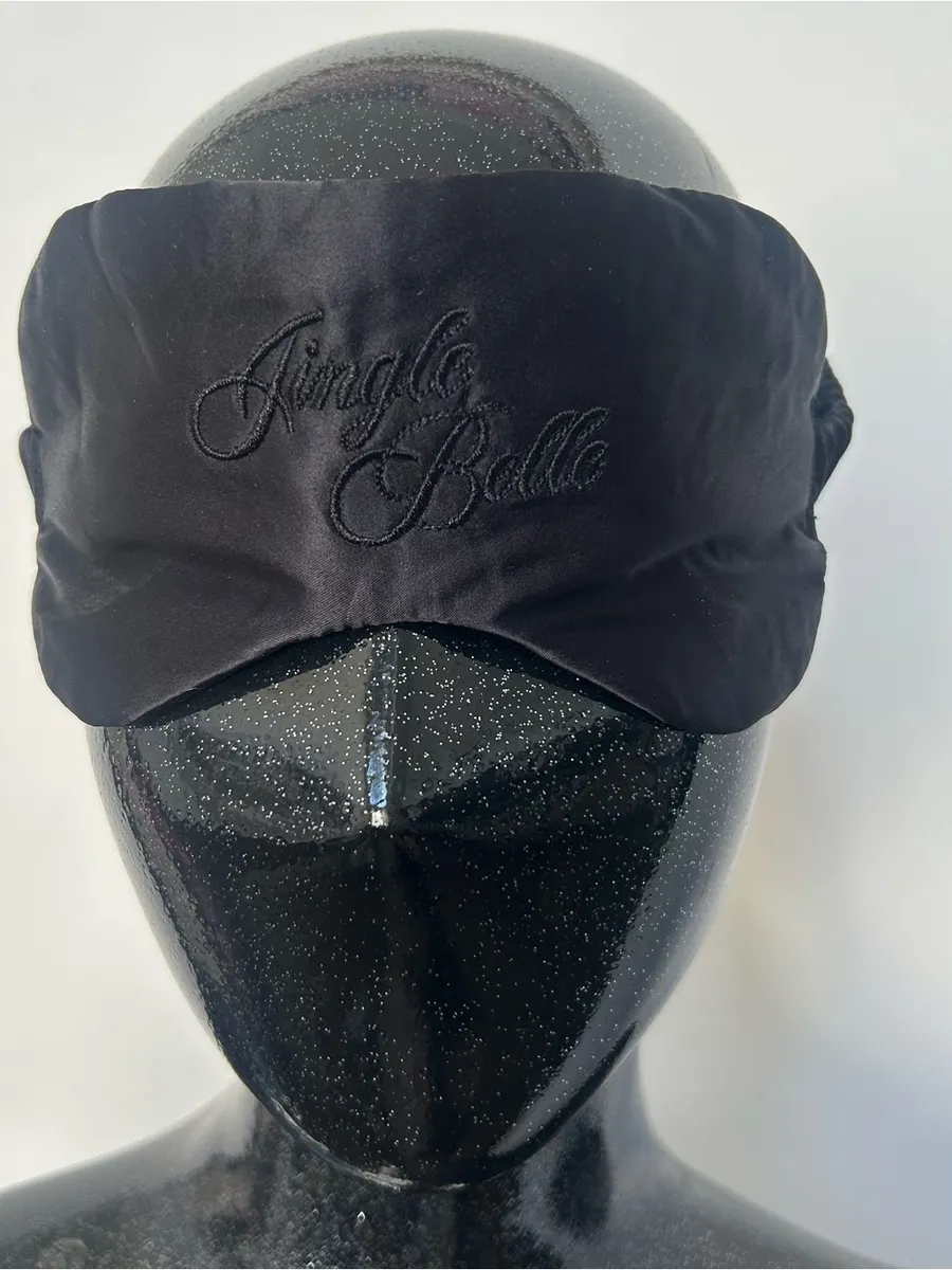 Jingle Belle Black Satin Sleep Mask