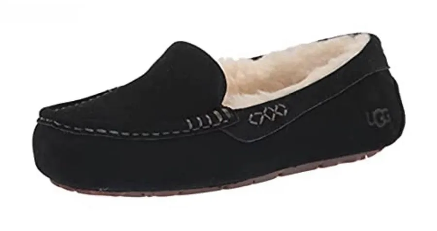 Women's Ansley Slipper Size 7 Black Suede Fur Lining