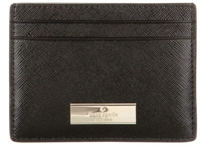 Kate Spade Kenize Card Case Small Cardholder In Black NWT Black