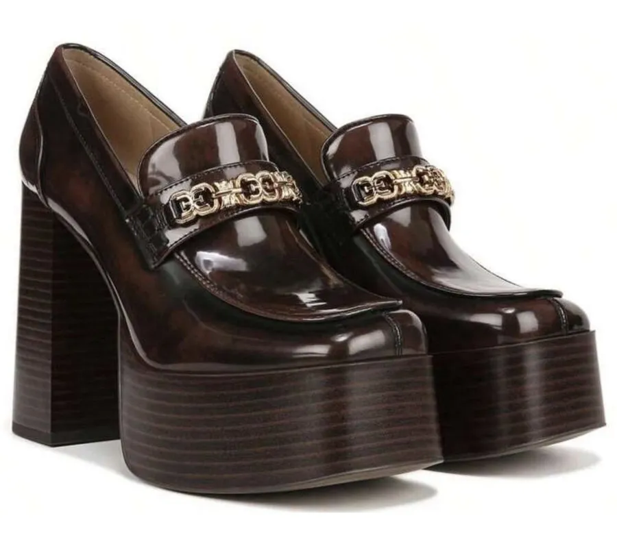 The Sam Edelman Women's Rowe Platform Loafer Chestnut Size 7