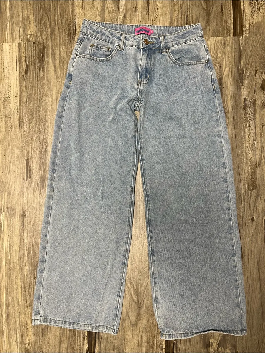 Edikted Light Wash Wide Leg Baggy Skater Jeans Size XS 26