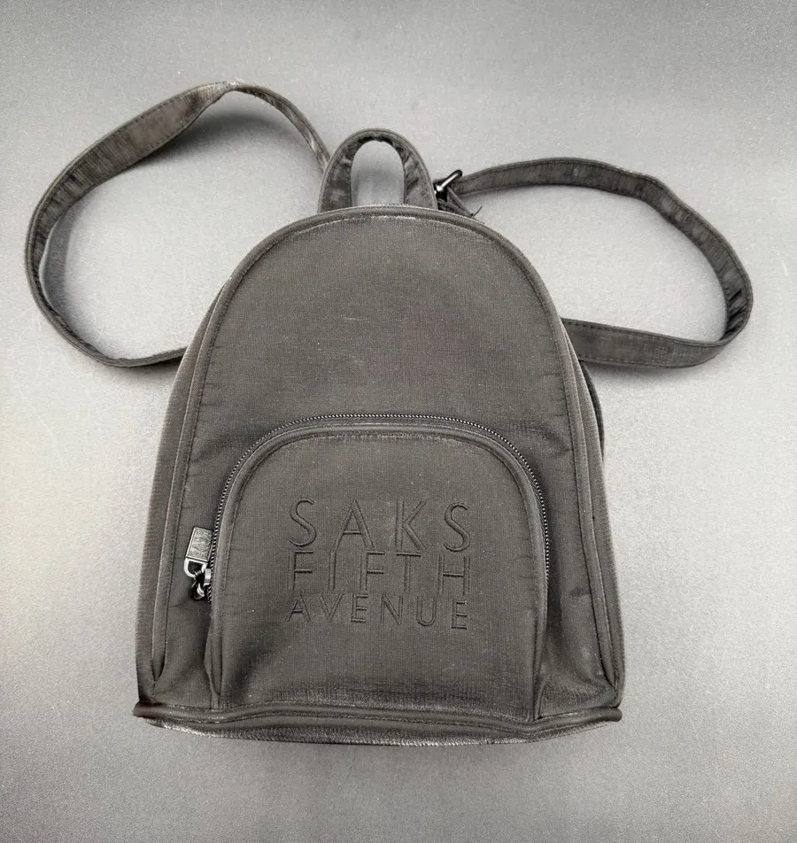 Saks Fifth Avenue Black Unisex Mini Backpack