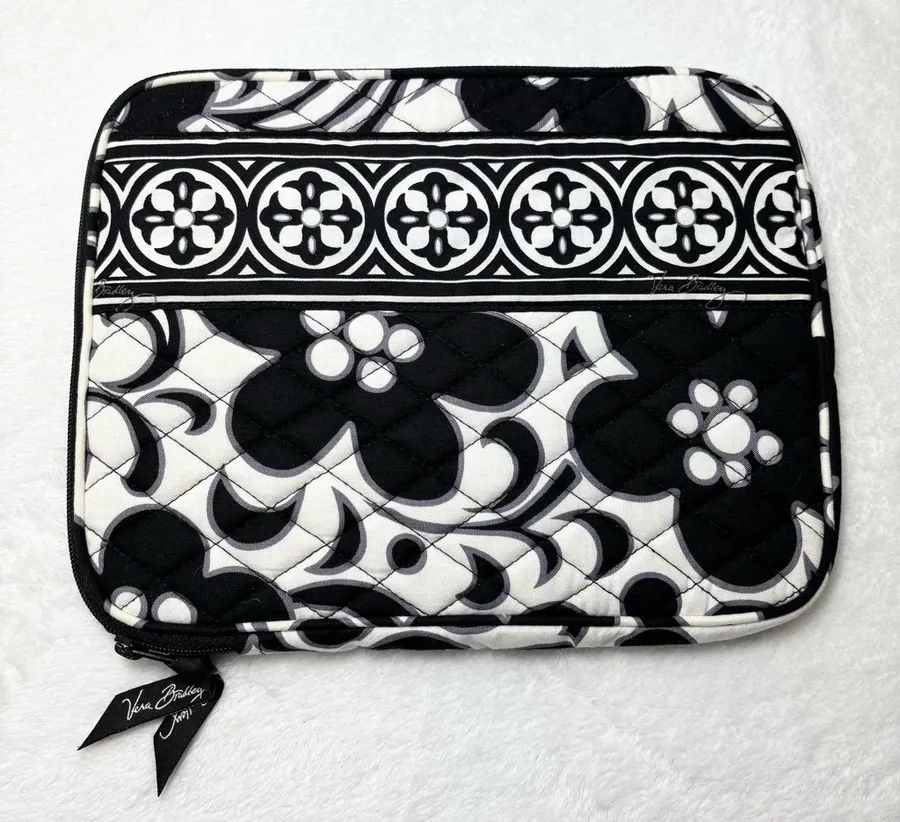 Vera Bradley Night & Day Black and White Floral Quilted Tablet Sleeve