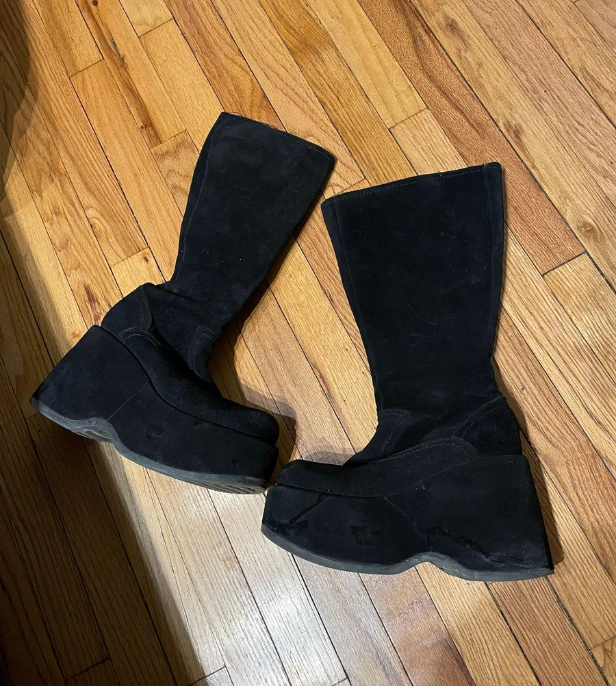 Swear Platform cyber futuristic boots Suede 90’s 🇬🇧UK Farfetch