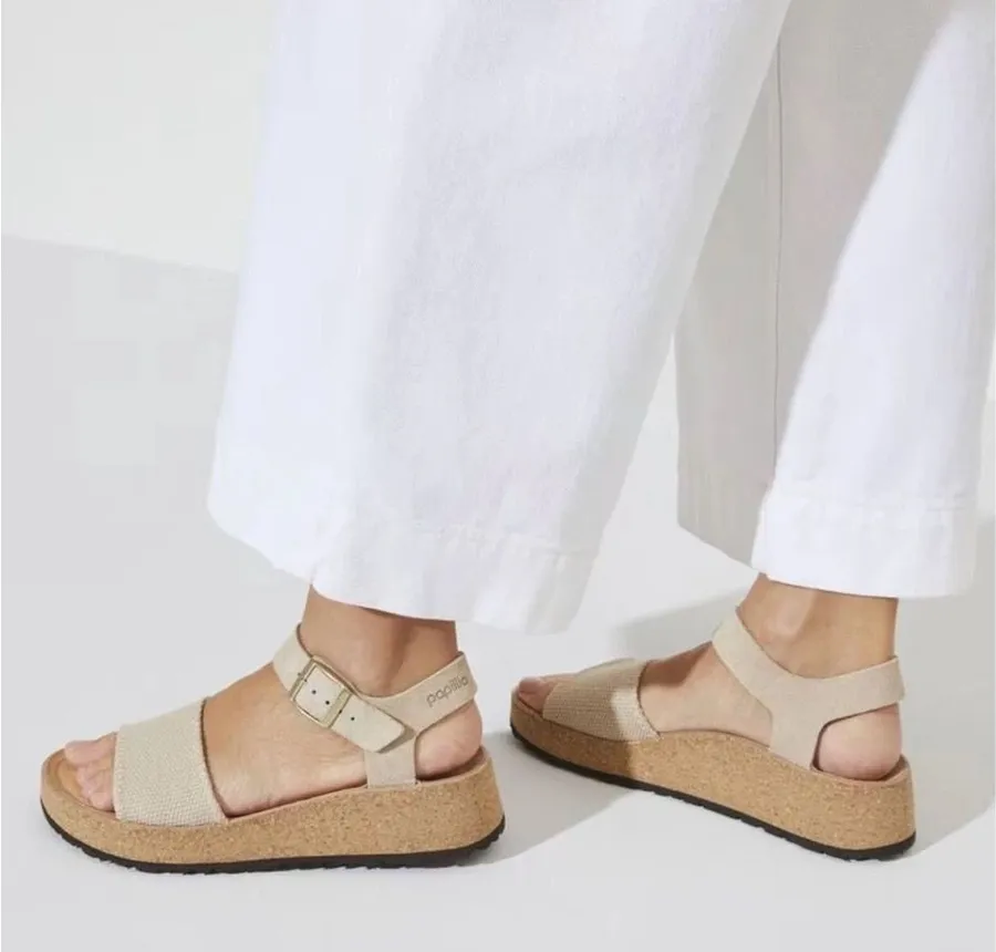 Papillio by Birkenstock Glenda Leather Canvas Sandal. Size EU36. MSRP $140