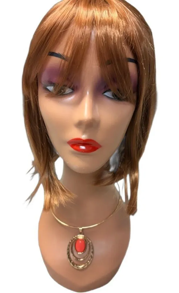 Cato gold and salmon hoop necklace, earrings and bracelet set
