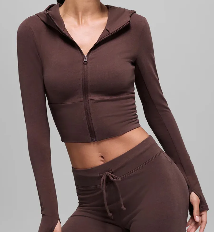 Alo Yoga Sway Full Zip Hoodie Brownstone XS