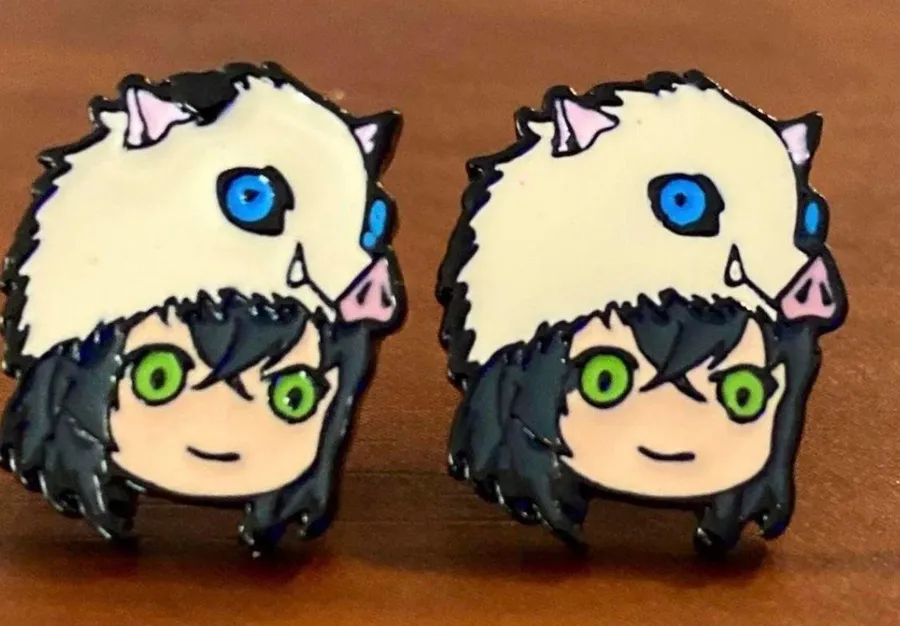 Demon Slayer Anime Inosuke Stud Earrings NEW unisex