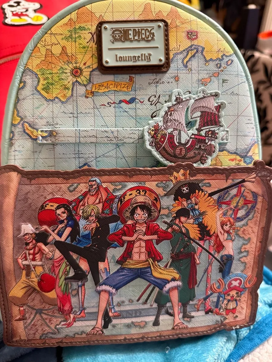 Loungefly One Piece Straw Hat Crew Map Mini Backpack
