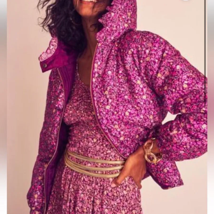 LOVESHACKFANCY MODENA JACKET purple Pink Floral XS
