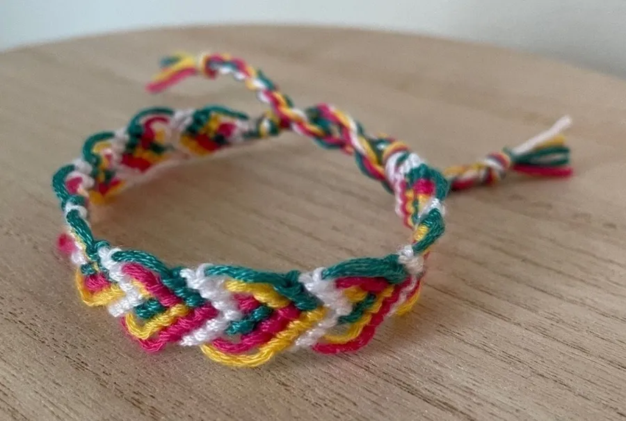 Handmade Woven Friendship Bracelet OS Multicolor Unisex Braided Cotton