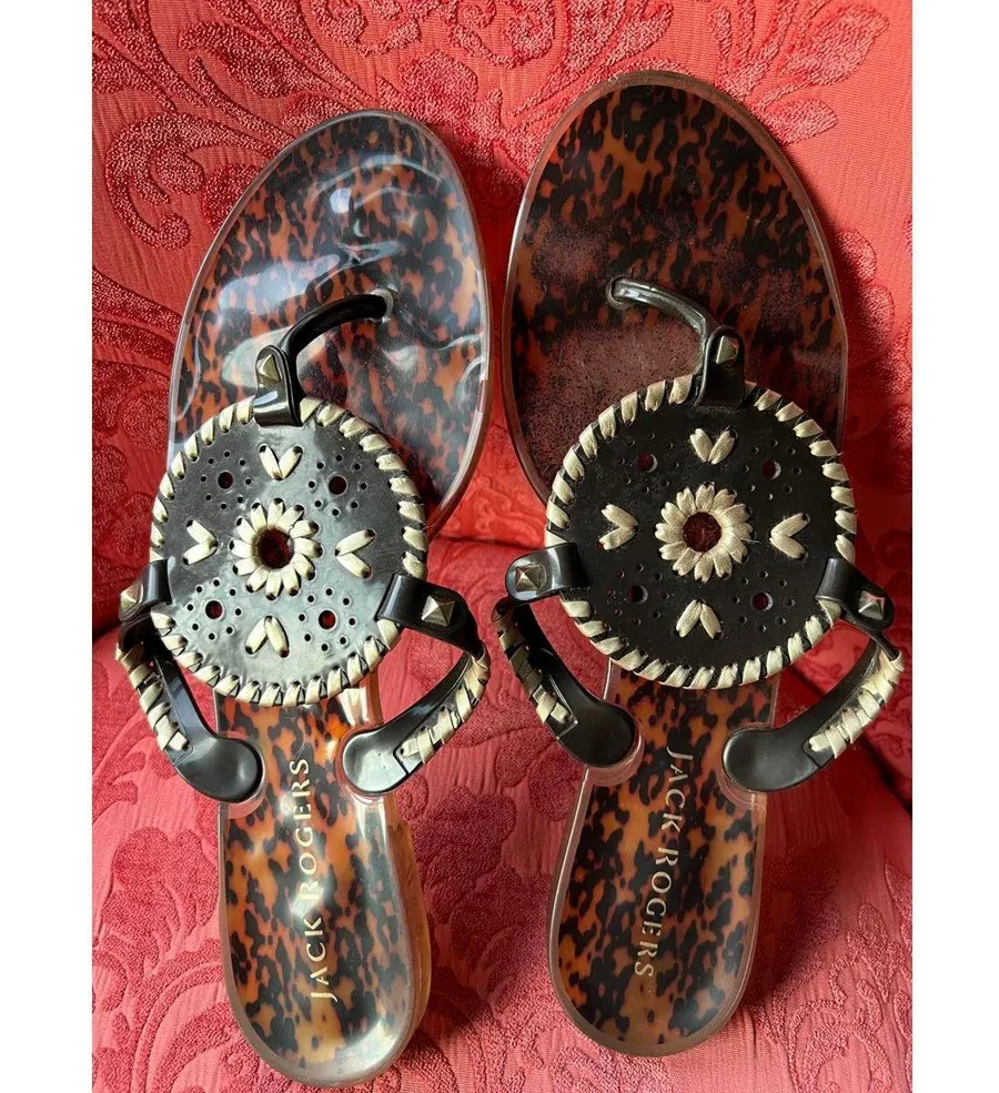 Jack Rogers Women's Sandals with Stitched Leather Detail