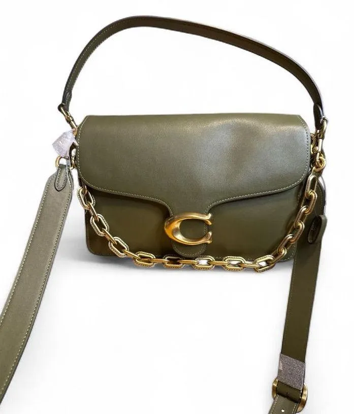 Coach BNWT TABBY Olive Green Leather Shoulder Bag