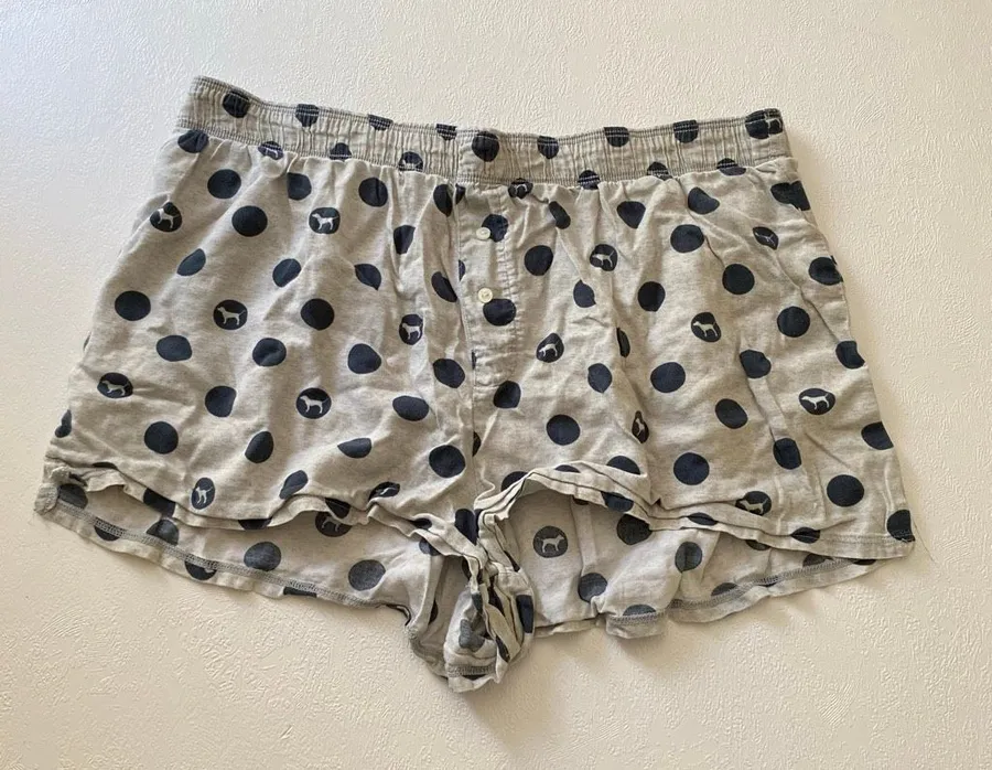 PINK Victoria’s Secret Dog Logo Polka Dot Sleep Shorts M Y2K Pajama Size M