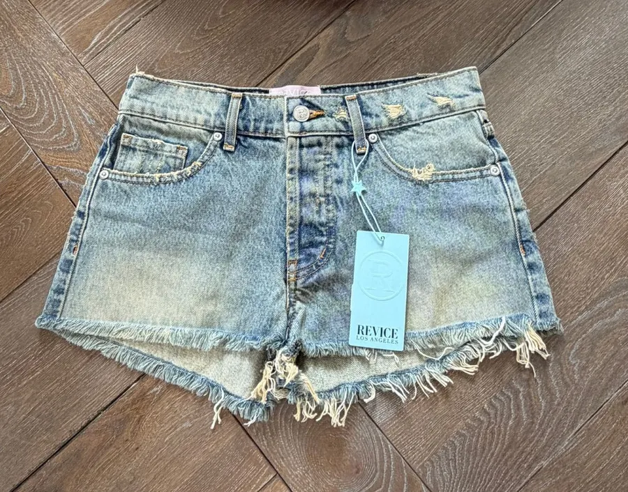 Revice Denim Venus Cut Off Shorts Womens Blue Size 25