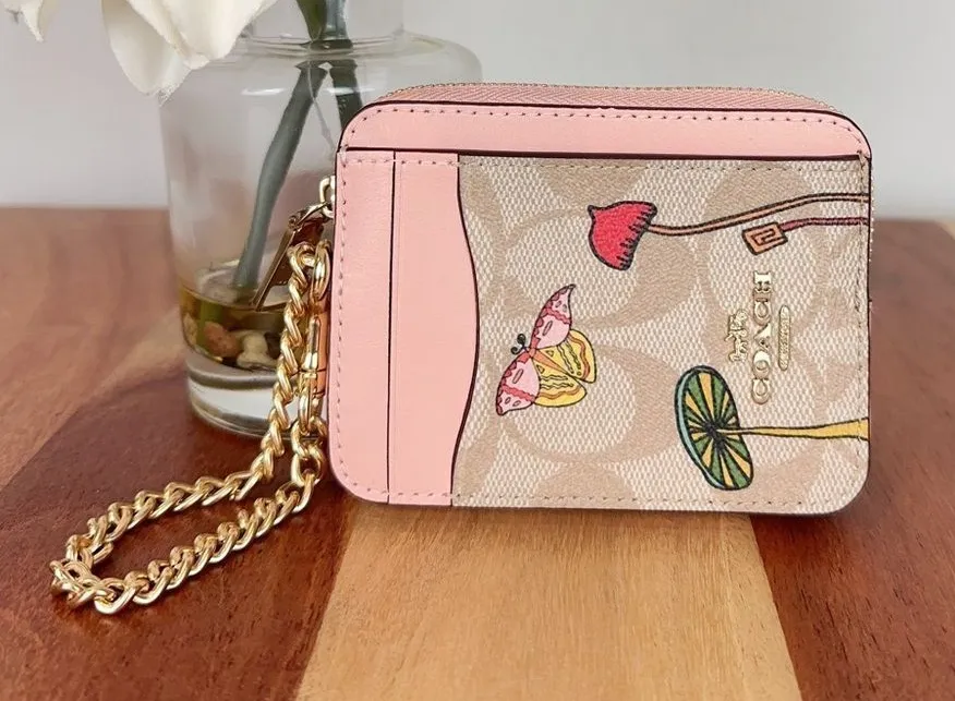 NWT Coach X Observed By Us Zip Card Case In Signature Canvas