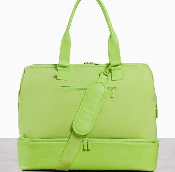 Béis The Weekender in Citron Green Travel Bag sold out color