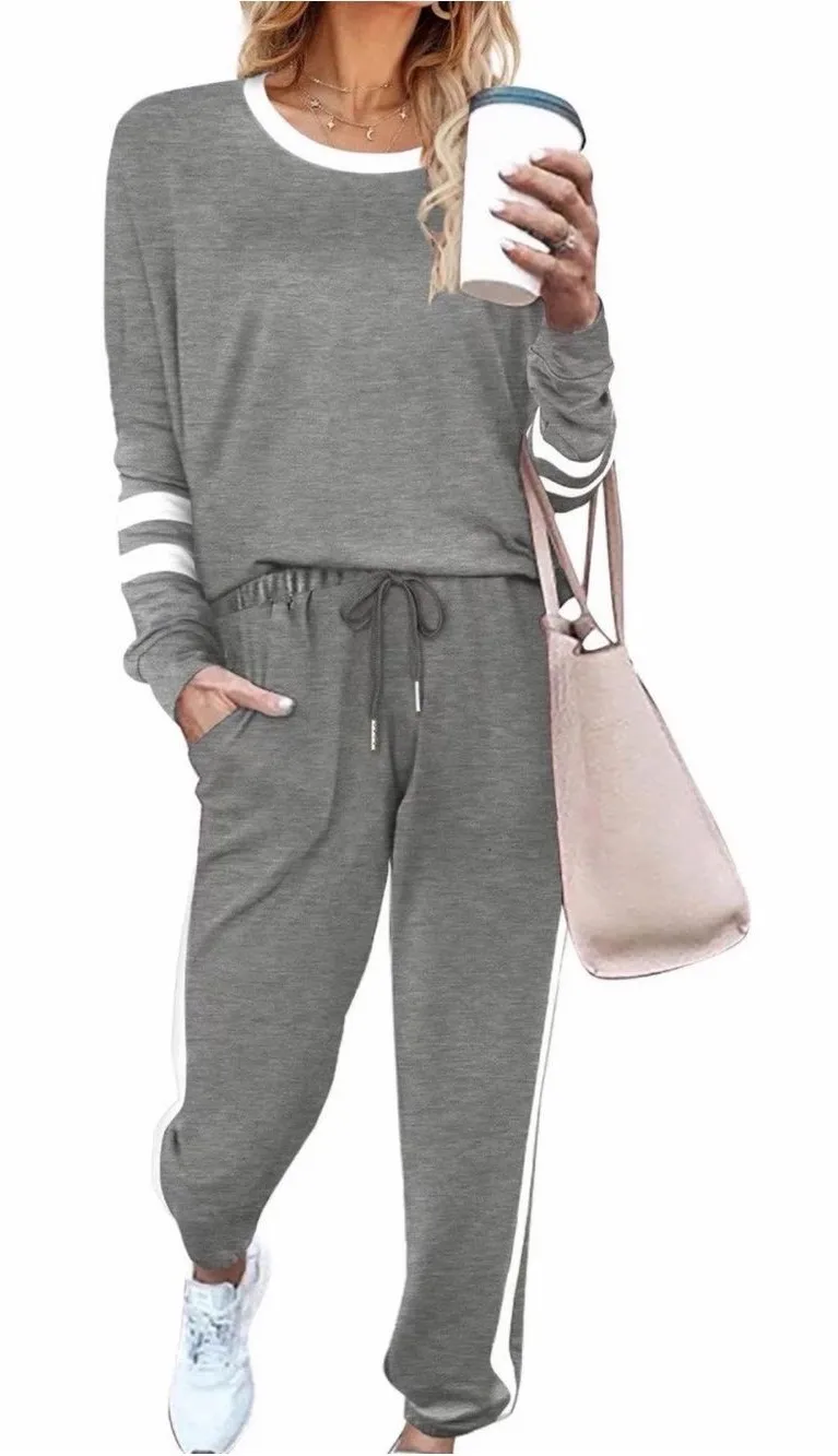 Shine Up Women’s 2XL Gray 2 Pc Lounge Set Pullover Jogger Tracksuit NWT Size 2X