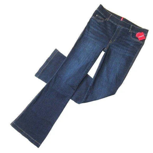 NWT SPANX 20327T Flare in Midnight Shade Pull-on Stretch Denim Jean S Tall x 36
