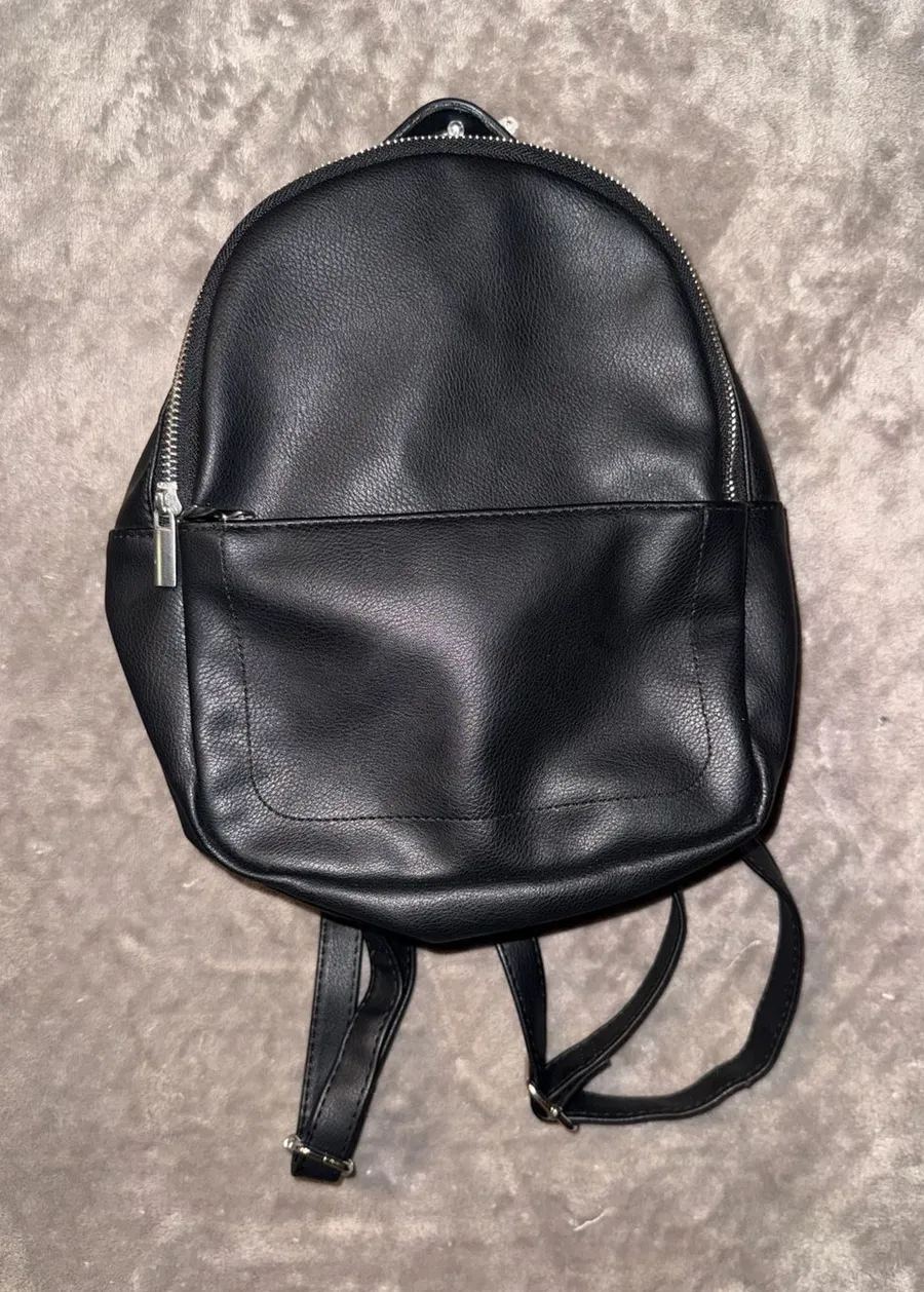 Wild Fable Black Faux Leather Mini Backpack