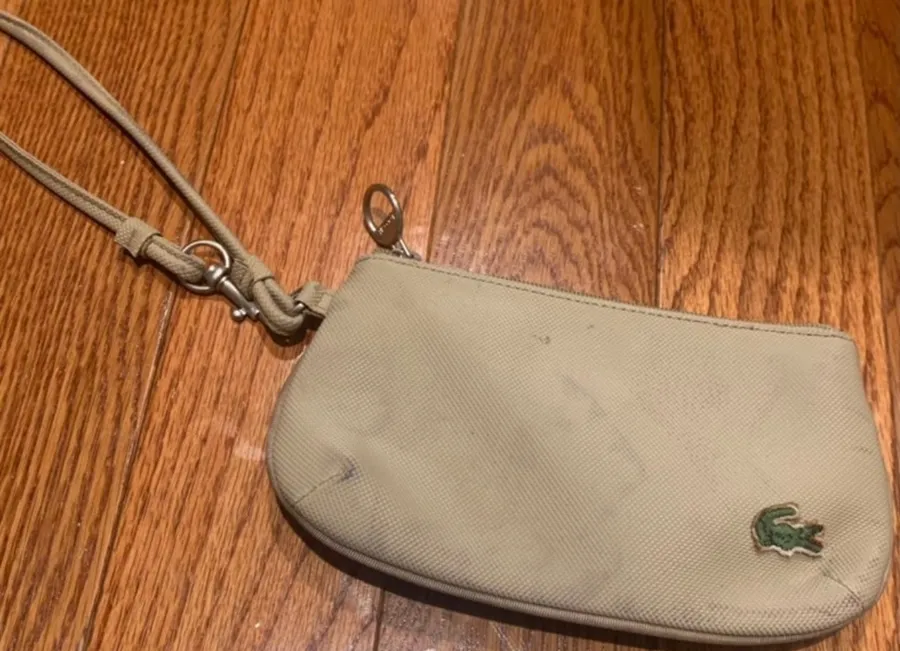 Vintage Lacoste Canvas Piqué Wristlet Clutch Pouch – Summer Sand Beige / Khaki