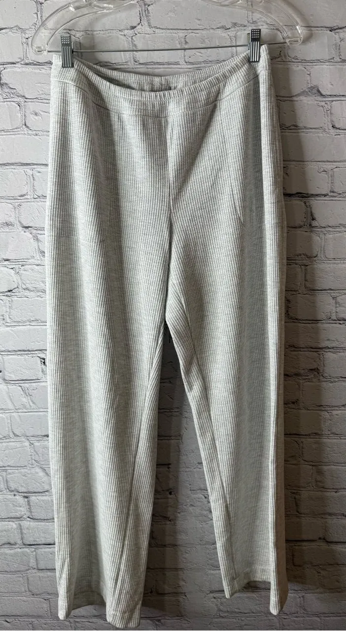 Soma Light Gray Ribbed Knit Womens Pants medium