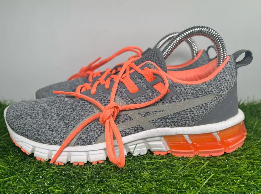 ASICS Gel Running Shoes Gray Orange Women’s US 7 EU 38 Athletic Sneakers