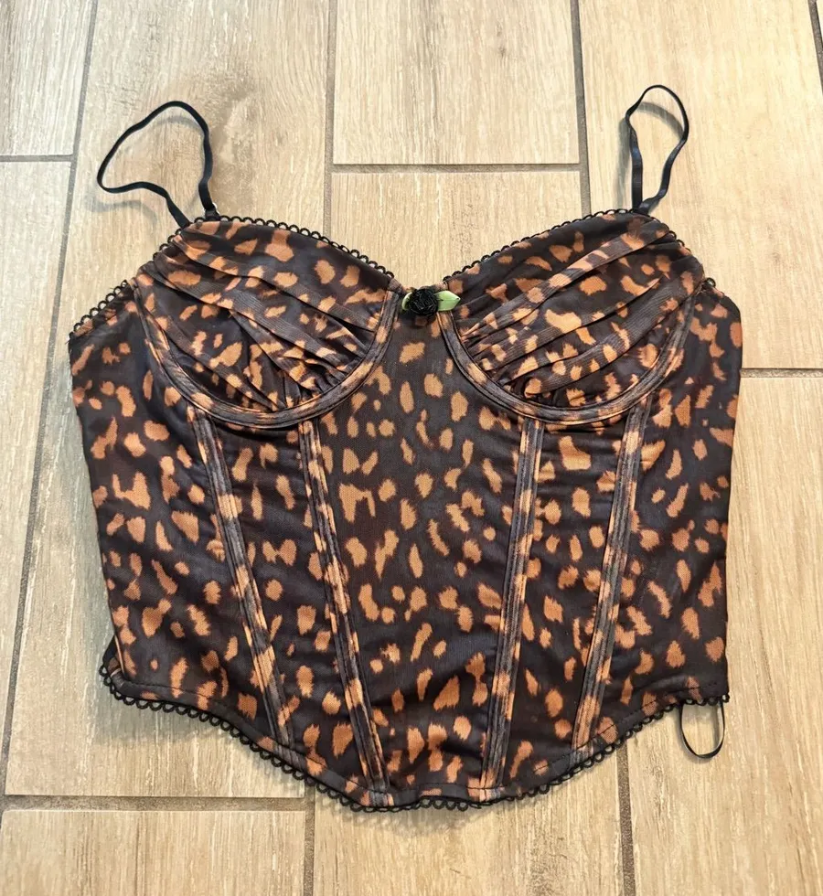 Leopard Print Bustier Corset Top