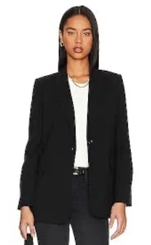 1.STATE 4 Black Blazer Women's Single Button Professional Office Wear
