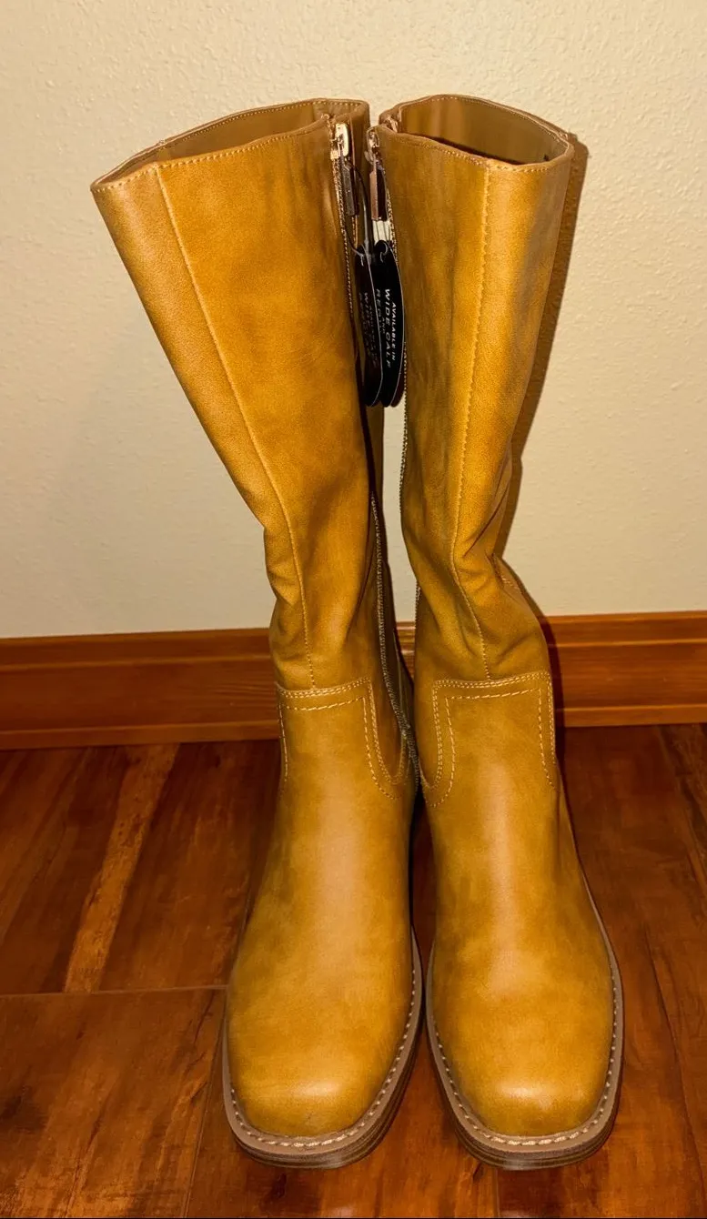 Wild Pair Tall Boots in camel/mustard