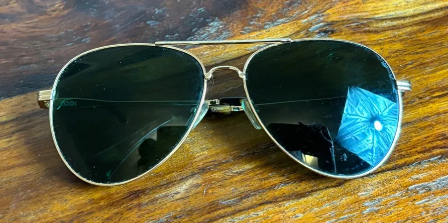 LODI Aviator Sunglasses Gold Tone Green Lens Tortoise Temple 5000770040